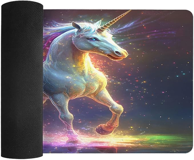 XXL Gaming Mouse Pad Animal Cute Unicorn XXL Gaming Mouse Pad Large Desk Mat Protector for Desktop Anti-Slip Rubber Extended Computer Keyboard Mat Writing Pad for Work Office 15.7 * 35.4 inB-397