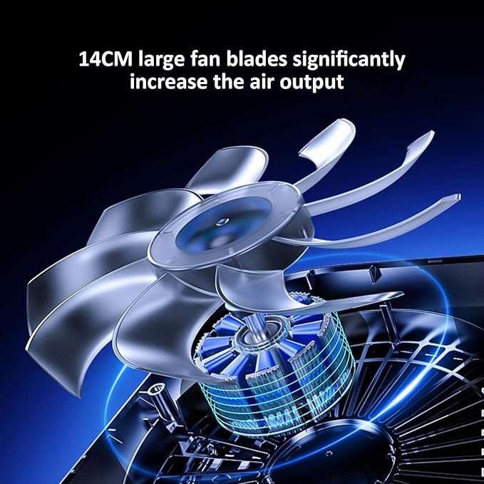 Adjustable Laptop Cooling Mat Ergonomic Neck Pressure Double Fan 100 Speed Adjustable for Height Stand LED Cooling