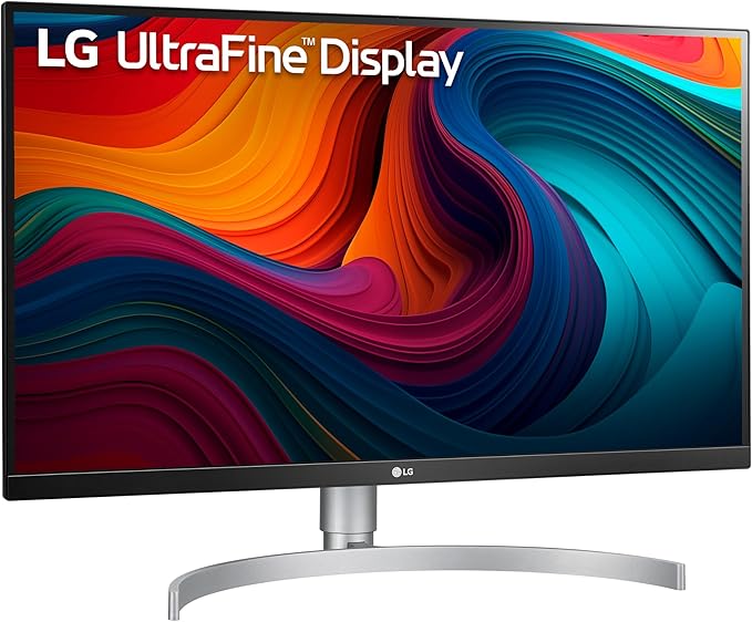 LG 27UN850-W Ultrafine Computer Monitor 27-Inch UHD 4K UHD 2160p IPS with VESA DisplayHDR 400 AMD FreeSync and USB-C - White/Silver
