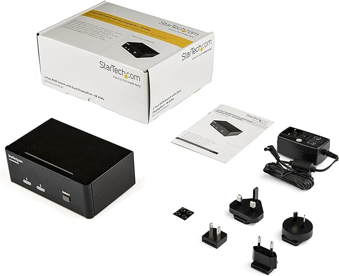 StarTech.com 2-Port DisplayPort KVM Switch - Dual-Monitor - 4K 60 - with Audio &amp USB Peripheral Support - DP 1.2 - USB Hub TAA (SV231DPDDUA2)