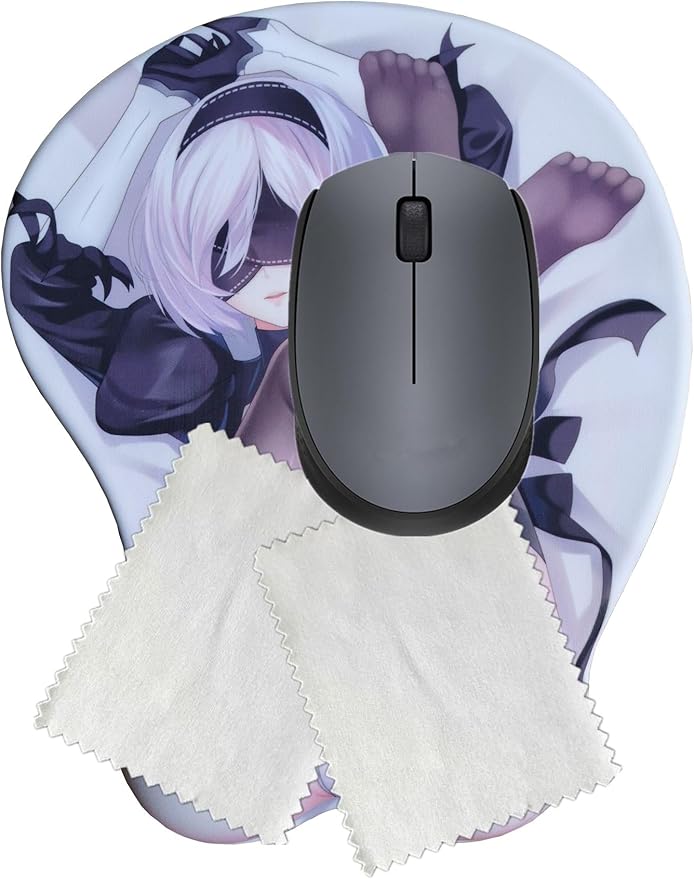 3D Funny Ergonomic Mouse Pads with Soft Gel Wrist Rest Support Anime Girl Gaming Oppai Mousepad Anti-Slip Mouse Mat 2Way Skin