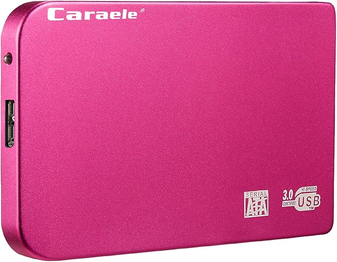 Portable SATA External Hard Drive HDD 500GB 1TB 2TB USB3.0 Ulra-Fast File Transfers for Windows Mac and Linux (2TB Red)