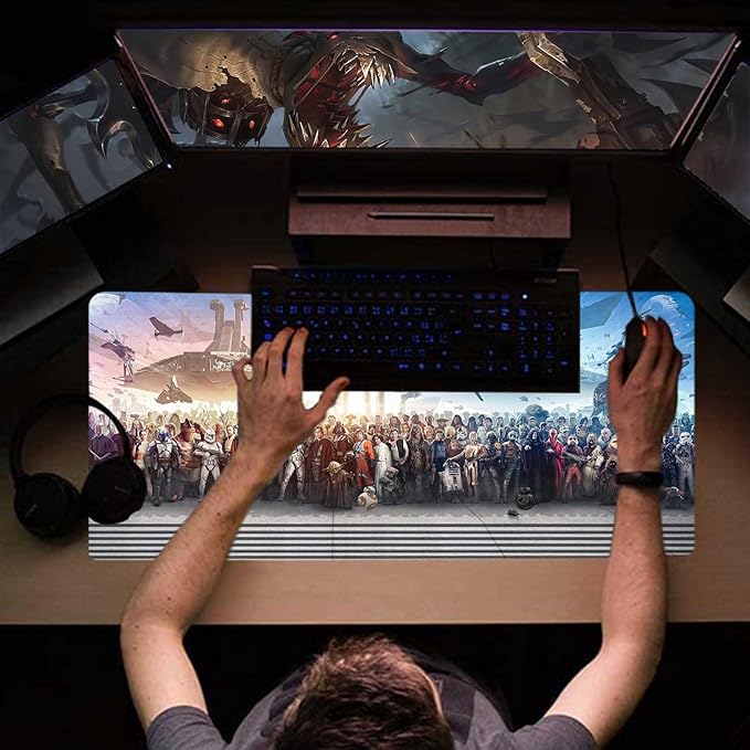 XXL Large Gaming Mouse Pad The Chosen One Custom Desk PadMousepad with Anti-Slip Rubber BaseStitched Frame Mouse MatPortable Desk Mat for Computer Keyboard Mice Laptop &amp PC31.5X15.7 Inch