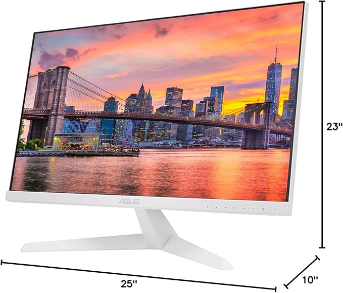 ASUS VY279HE-W 27-inch 1920 x 1080 FHD 75 Hz 1 ms LCD Everyday Monitor 2-Pack Bundle with Adaptive-Sync Eye Care Plus Color Augmentation VGA HDMI White