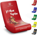 GTPLAYER Floor Rocking Gaming Chair – Floor Rolling Game Chairs with Angle Limiter Gamer Rocker Floor Seat Compact &amp Lightweight Red Football