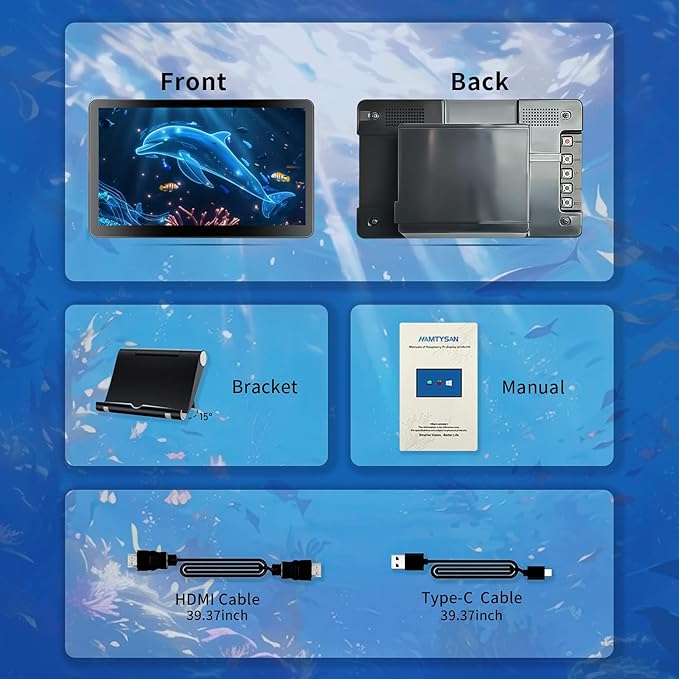 HMTECH Raspberry Pi Monitor 7 Inch HDMI Monitor 800x480 LCD Screen Display with Case Second/Extend Screen for Raspberry Pi 400/4/3/2/Zero/B/B+ Jetson Nano Win11/10/8/7 Dual Speakers Non-Touch