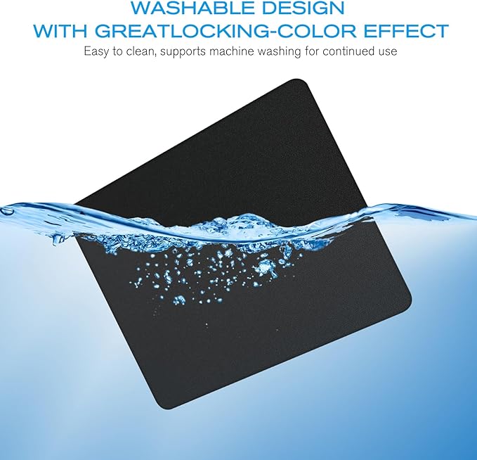 60 Pcs Computer Mouse Pads 7.2 x 8.8 x 0.12 Black Mousepads Bulk with Non-Slip Rubber Base Square Waterproof Mouse Pad Office Accessories for Offices Schools