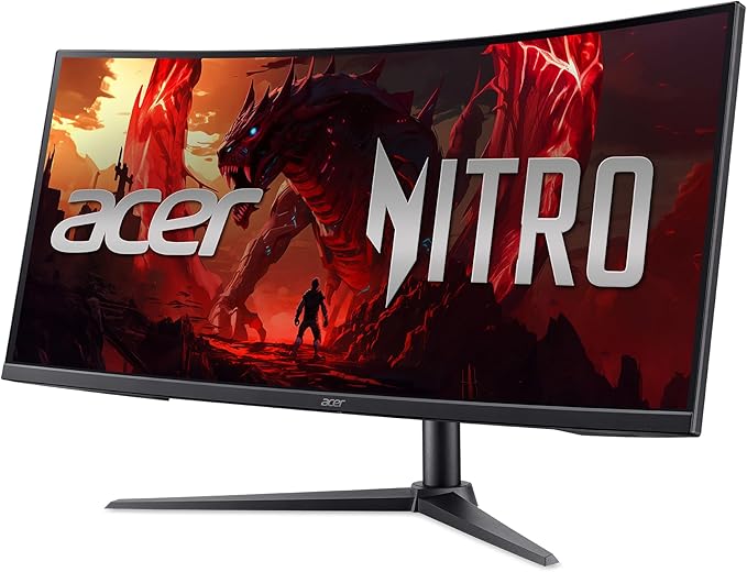 acer Nitro 34” Gaming Monitor | QHD 3440 x 1440 | 1500R 21:9 Curved | AMD FreeSync Premium | 200Hz Refresh Rate | 1ms (VRB) | sRGB 99% | 1 x Display Port 1.4 &amp 2 x HDMI 2.1 Ports | XZ340CUR X0bmii