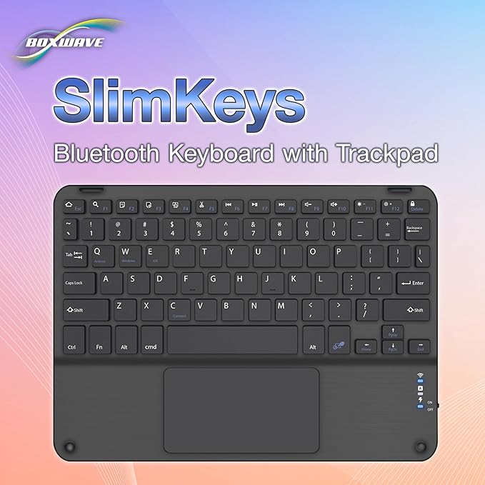 BoxWave Keyboard Compatible with Elo 15-inch I-Series 4 - SlimKeys Bluetooth Keyboard with Trackpad Portable Slim TouchPad - Jet Black