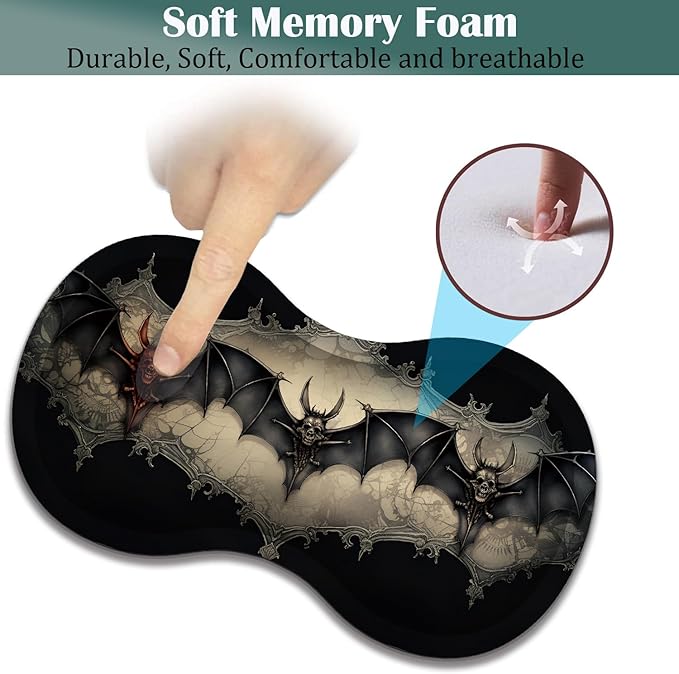 Large Game Mouse Pad + Wrist Support Pad + Coffee Coaster Desk Pad with Sewn Edges Anti-Slip Set pad Suitable for Office Work and Home - Neo Bats