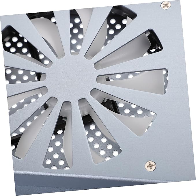 Alipis Aluminum Alloy Laptop Cooler Stand with LED Fan Ventilated Cooling Pad for Notebooks to 17.3 Inch Elevated Airflow Support for Overheating Prevention Gray