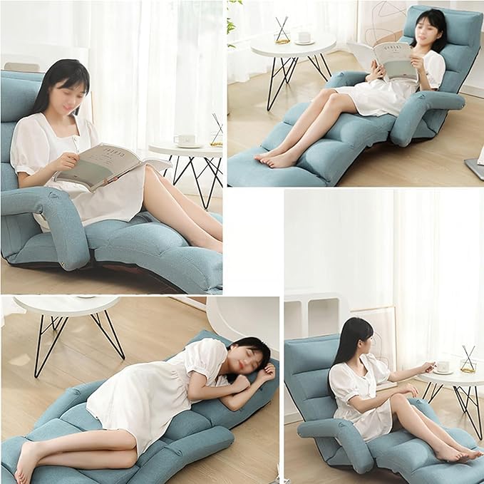 Meditation Floor Chair with Back Support for Adults - Premium Meditation Chair with Adjustable Backrest &amp Footrest &amp Headrest for Seating Yoga &amp Gaming Coffee-1