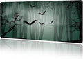 MAYCARI Halloween Cute Bat Mouse Pad Kawaii Cartoon Funny Spirit Extended Desk Mat Non-Slip Rubber Baseb Large Green Mousepad for Desk Gaming Laptop Desktop 31.5X15.7