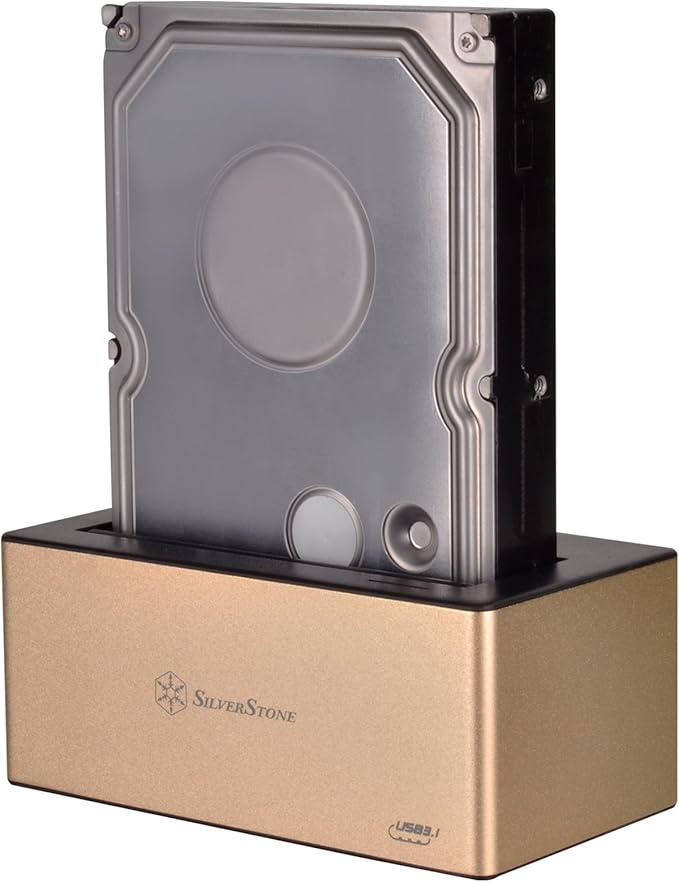 SilverStone Technology External Hard Drive Docking Station Supports One 2.5 or 3.5 Drive RL-TS11G-C