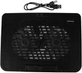 HOMSFOU Laptop Cooling Pad Dual USB Fans Ergonomic Stand for Enhanced Heat Dissipation for Gaming and Work Use Black Notebook Cooler