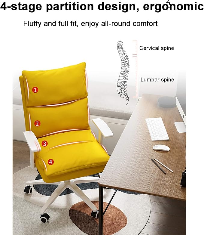 Office Chair Gaming Chair Computer Chair Upholstered Office ChairModern Swivel Chair Fabric Conference Chair High Back Gaming Chair for Home ExecutiveErgonomic Computer Chair Fabric Desk C