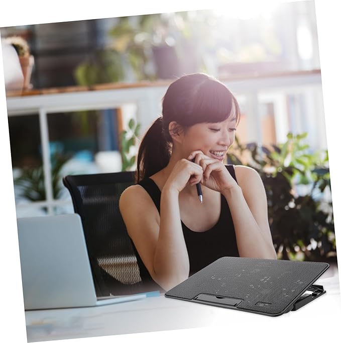 NUOBESTY Laptop Cooling Pad with Adjustable Height Fans for Enhanced Cooling USB Power Supply Design Stable Material for Gaming and Workstation Use