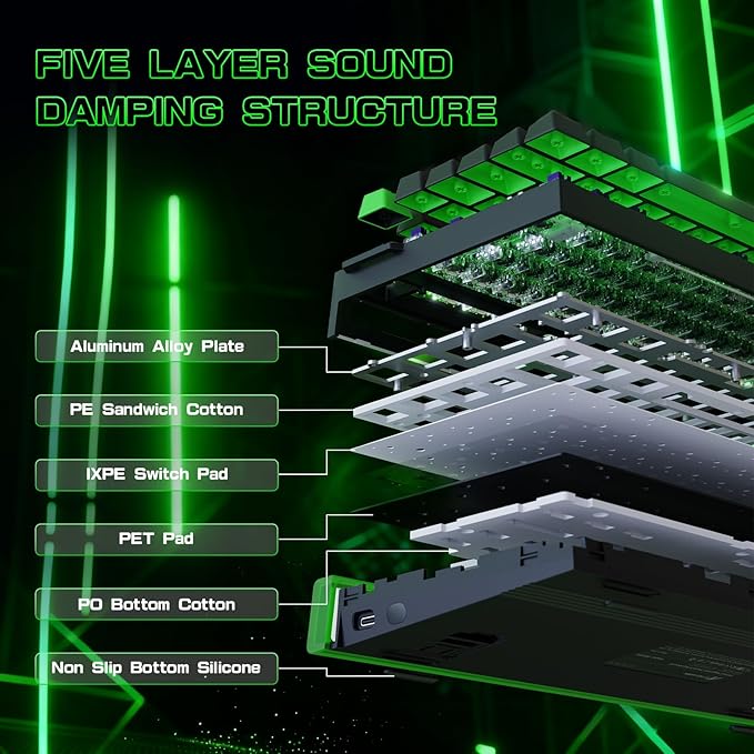 ATTACK SHARK R85 HE Wired 75% Rapid Trigger Mechanical RGB Gaming Keyboard with Custom Lightbox8KHz Polling Rate0.005mm RT Accuracy0.08MS LatencyHall EffectMagnetic SwitchDriver for PC-Green