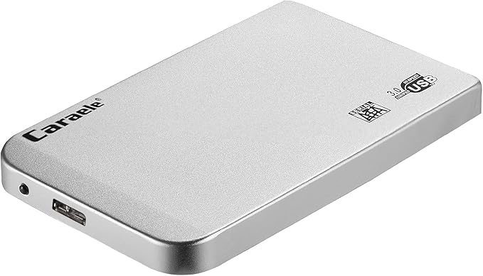 Portable SATA External Hard Drive HDD 500GB 1TB 2TB USB3.0 Ulra-Fast File Transfers for Windows Mac and Linux (500GB Silver)