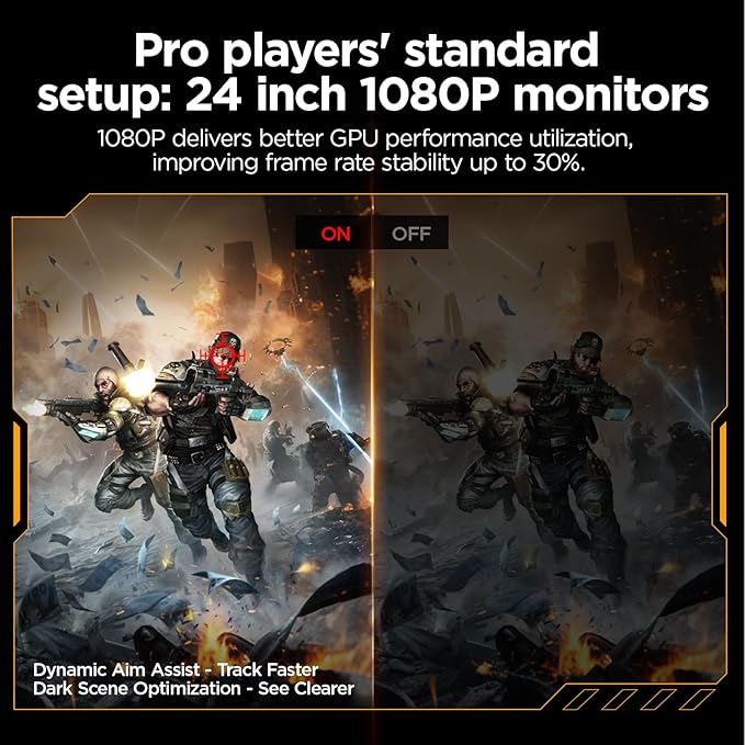 KOORUI 24 Gaming Monitor 240Hz 1ms Fast IPS FHD HDR400 Display 90% DCI-P3 Color Gamut Adaptive Sync Ultra Slim Frame VESA Mountable HDMI 2.0 DP 1.4