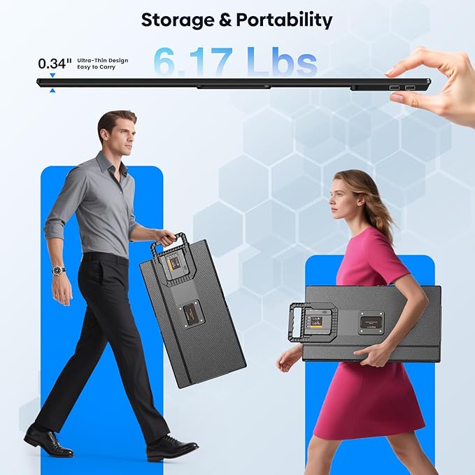 Laptop Screen Extender 23.8'' 1080P FHD 100HZ IPS Portable Monitor Travel Monitor for Work Home Gaming Landscape &amp Portrait Display Compatible with Wins/Mac/Linux &amp MINI PC/PS5/Smart Phone