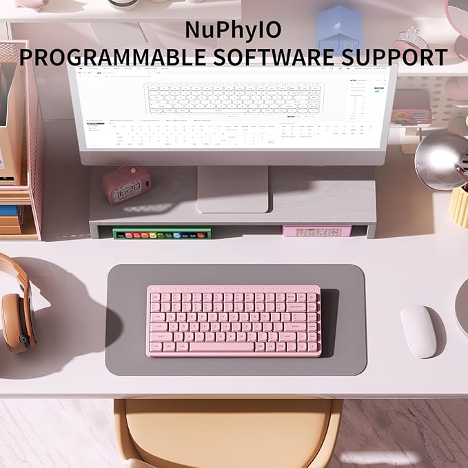 nuphy Node75 Wireless Mechanical Keyboard 75% Hot Swappable Custom Low Profile Keyboard 84 Keys Computer Gaming Keyboards Supports Touch Gestures PBT Keycaps RGB Backlit Bluetooth/2.4GHz/USB-C