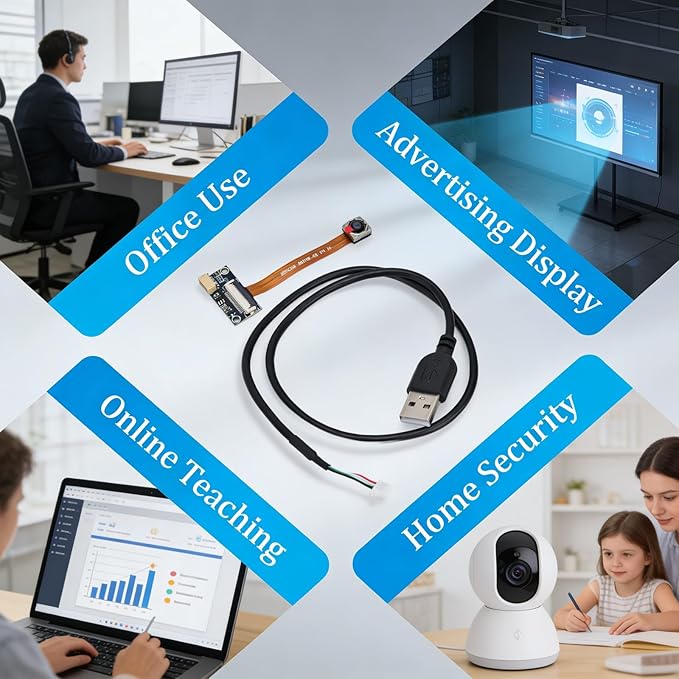 Autofocus Camera Module 5MP Mini USB2.0 Webcam Board HD Resolution 110 Degree Field of View - Plug and Play High Compatibility Ideal for Android and PC Systems