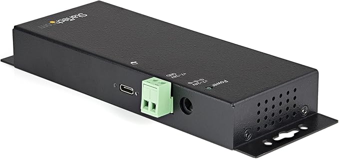 StarTech.com 4-Port USB C Hub 10Gbps - Metal Industrial USB Type-C Hub w/ 3xUSB-A &amp 1xUSB-C - ESD &amp Surge Protection - USB-C or USB-A Host - Self-Powered Mountable USB 3.2 Gen 2 Hub TAA