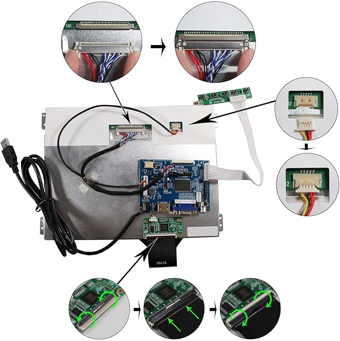 10.4 inch VS104T-004A 1024x768 4:3 600nit IPS Touch Screen and VGA 2AV LCD Controller Board