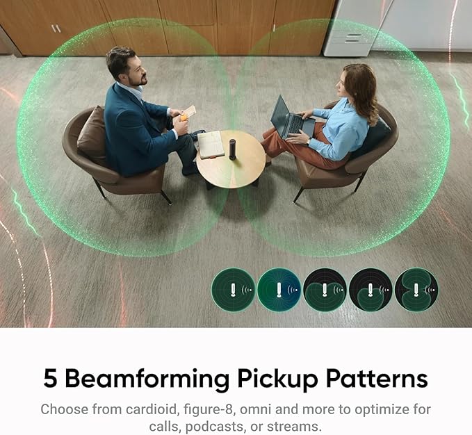 Insta360 WaveLink Bundle- Professional Speakerphone with AI Recording SuiteVoice Recorder 8 Noise-Canceling Mics w/Beamforming AI Transcript 99 Languages 32GB Meetings(Wave+Link 2)