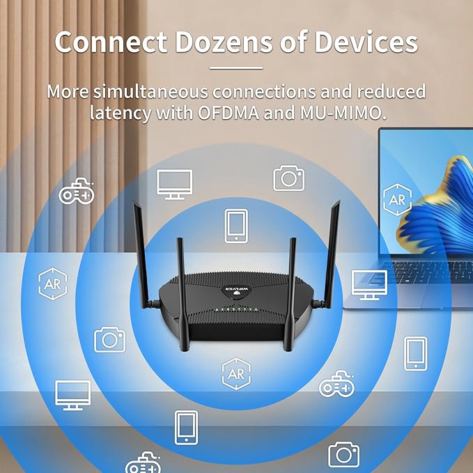 AX3000 WiFi 6 Mesh Router Dual-Band Gigabit Ethernet Seamless Roaming for Large Homes Smart Home &amp Gaming Ready Z8103AX-E