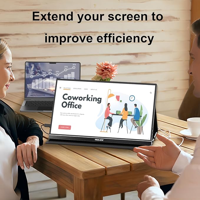 Portable Monitor Touch Screen 15.6'' 1080P USB-C HDMI Computer Display HDR IPS Eye Care Screen 100% sRGB with Smart Cover Dual Speakers for Laptop PC Mac Phone PS4/5 Xbox Switch