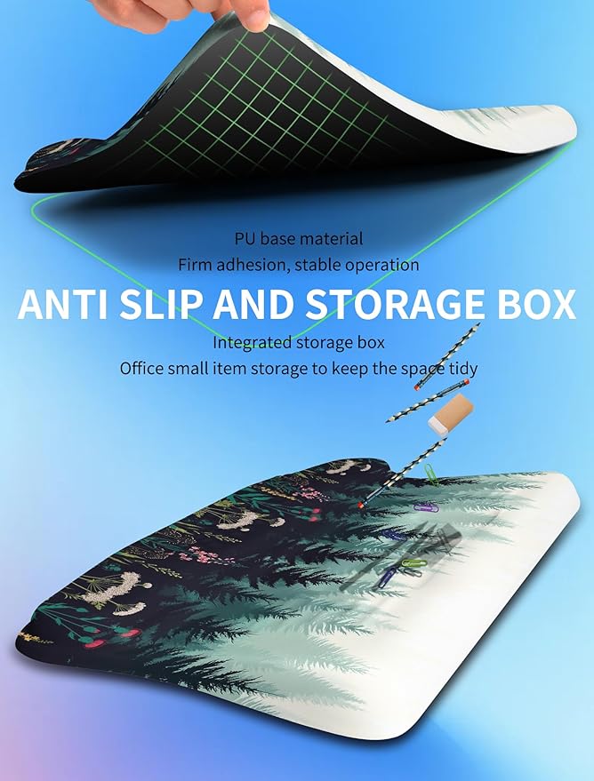 Ergonomic Wave Wrist Rest with Keyboard Stand Cushioned Palm Rest Comfortable Integrated Memory Foam for Natural Typing and Relieve Wrist Pain Flower Sea Forest