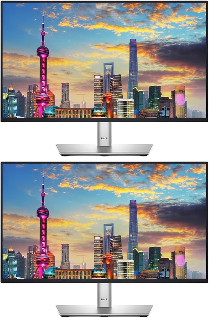 Dell P2425H 24-inch 1080P Full HD Wide Angle Backlit LED LCD Professional Monitor 2-Pack Low Blue Light Ultrathin Bezel IPS VGA HDMI DisplayPort USB Hub 15W PD USB-C (Renewed)