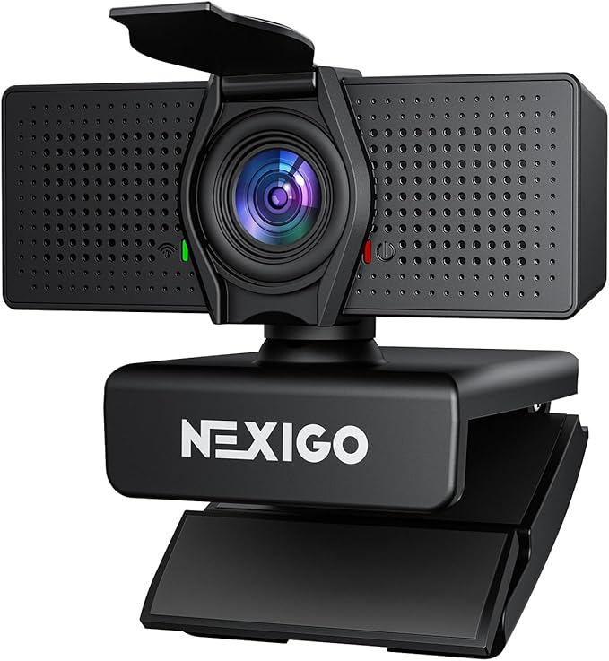 NexiGo N60 Pro 4K Webcam for PC 4K UHD Sony Sensor Autofocus 1080p 60 fps Noise-Canceling Mics Privacy Cover Distortion-Free Lens 4X Digital Zoom Works with Switch 2/Zoom/Teams/Google Meet