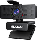 NexiGo N60 Pro 4K Webcam for PC 4K UHD Sony Sensor Autofocus 1080p 60 fps Noise-Canceling Mics Privacy Cover Distortion-Free Lens 4X Digital Zoom Works with Switch 2/Zoom/Teams/Google Meet