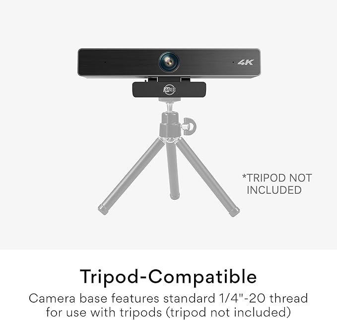 MEE Audio C11Z 4K Ultra HD Webcam with ANC Microphones 4X Digital Zoom Low Light Correction Wide Angle Lens and Privacy Cover for Zoom Video Conferencing on Computer PC Mac Laptop Desktop