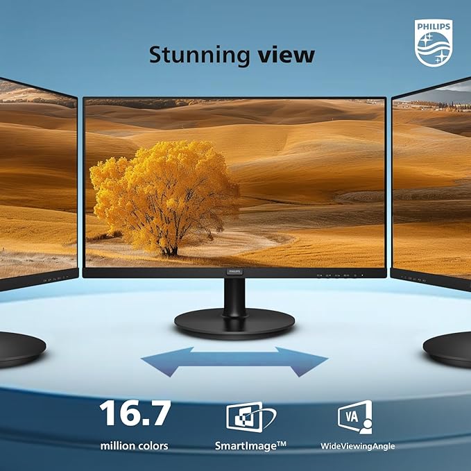 Philips 221V8LB 22 inch Class Thin Full HD (1920 x 1080) Monitor 100Hz Refresh Rate VESA HDMI x1 VGA x1 LowBlue Mode Adaptive Sync 4 Year Advance Replacement Warranty
