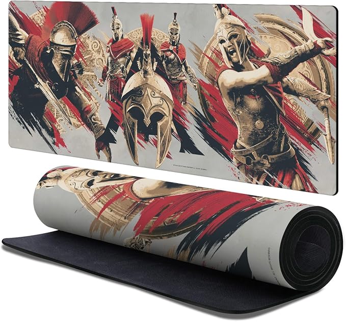 Head Case Designs Officially Licensed Assassin's Creed Alexios and Kassandra Odyssey Key Art 37.4 x 15.75 x 0.16 inches (900 x 400 mm) - XL Gaming Office Desk PC Keyboard Mouse Mat Pad
