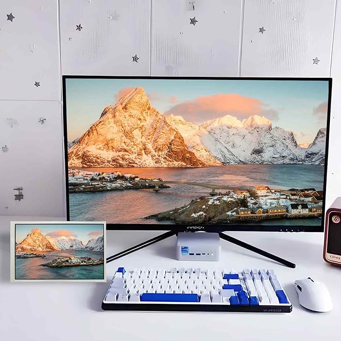 VSDISPLAY 10.1 Inch White LCD Monitor 1280x800 IPS PC Case Screen Monitoring GPU CPU RAM Dataas Secondary Display for PC Case Computer Laptop