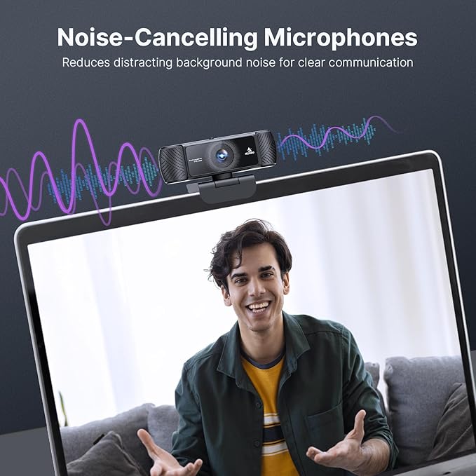 NexiGo 1080P 60FPS Webcam with Software Control and Microphone AutoFocus w/Privacy Cover N680P Pro Computer Web Camera for Skype Zoom Teams Mac PC Laptop Desktop