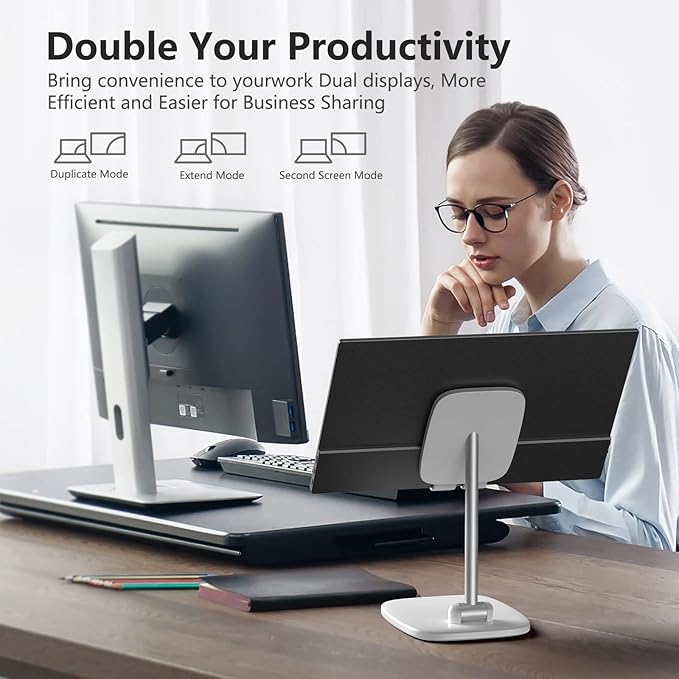 17.3 Portable Monitor 1080P FHD 144Hz Narrow Edge Laptop Monitor USB C HDMI Gaming Computer IPS HDR Screen Travel Monitor for PC Mac Phone Xbox PS5 Switch Laptop w/Smart Cover &amp Speakers