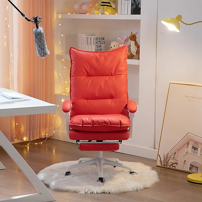 Office Chair Gaming Chair Computer Chair Ergonomic Computer Chair PU Leather Office ChairHigh Back Gaming Chair Height Adjustable Swivel Chair Tilt Recliner ChairModern Girls Desk Chair fo