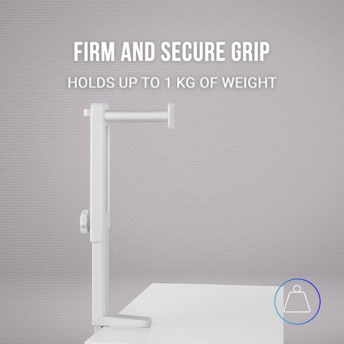 Mars Gaming MHH2 Headphone Stand Hook and Stand Cable Management Height Adjustable White