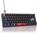 60 Percent Gaming Keyboard Mechanical with Linear Red Switch 65% Wired Ultra-Compact Mini Keyboard Rainbow with PBT Keycaps for Ps4/Ps5/Xbox(68 Blue)