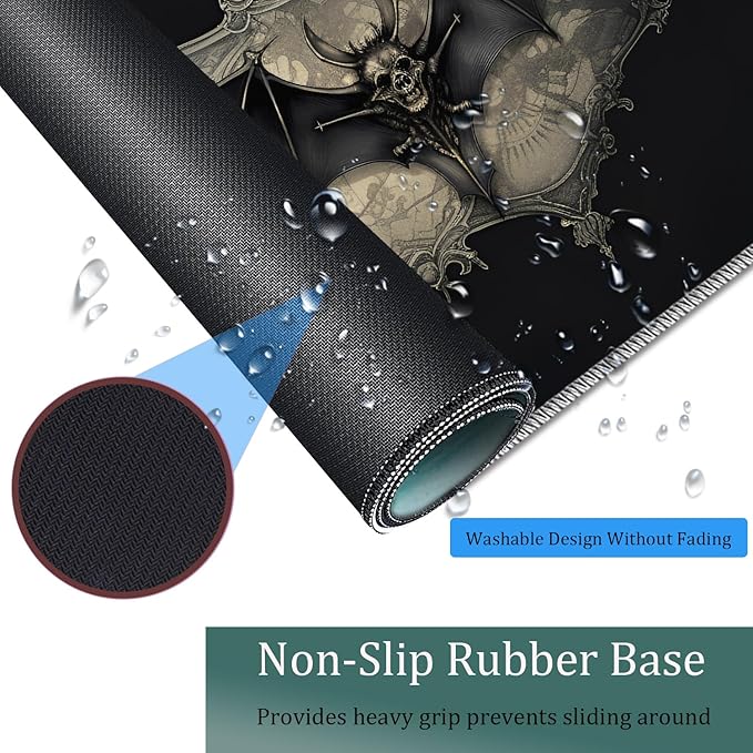 Large Game Mouse Pad + Wrist Support Pad + Coffee Coaster Desk Pad with Sewn Edges Anti-Slip Set pad Suitable for Office Work and Home - Neo Bats
