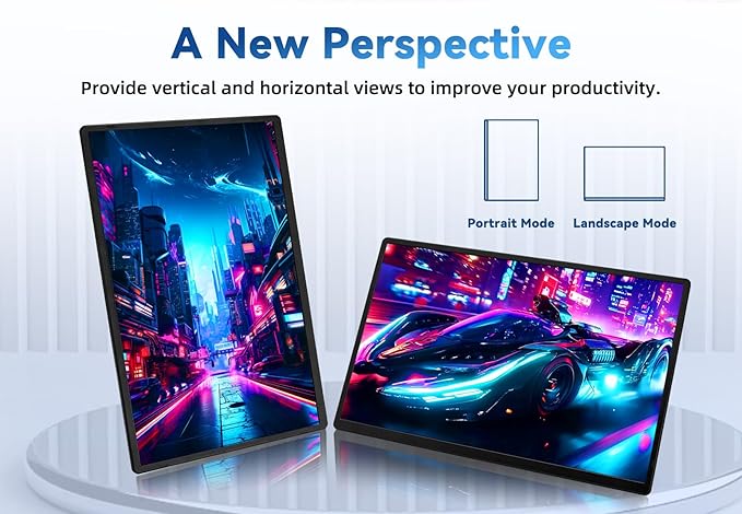 16 Portable Monitor for Laptop 1200P FHD Laptop Screen Extender Travel External Display USB-C HDMI Port Detachable Kickstand Gaming Monitor Compatible with Wins Mac Chrome Dex Phone