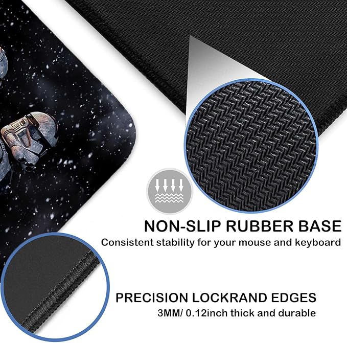 Extra Large Gaming Mouse Pad Design Desk Pad XXLMousepad with Non-Slip Rubber Base &amp Stitched Edges Mouse MatPortable Desk Mat for Computer Keyboard Mice Laptop and PC31.5X15.7 inches