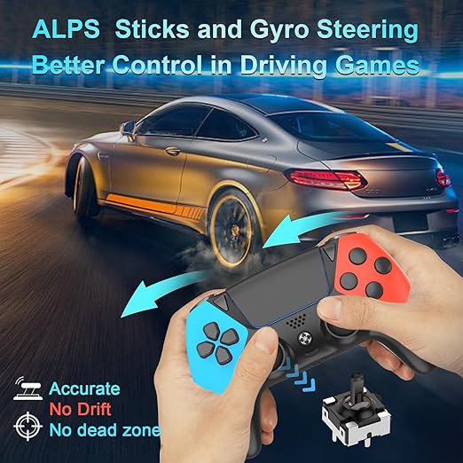 Enstixsm Upgraded for Luna Controller with Back PaddlesTurboWireless Fire TV Game Controllers for PCGeForce NOWFirestickReplacement for Luna Gamepad with ALPS JoystickNo Drift Stick Blue and Re