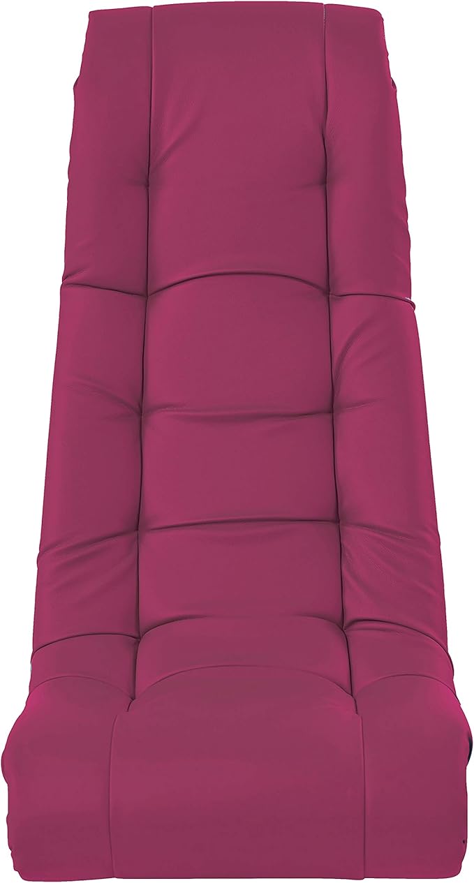Factory Direct Partners Soft Tufted Floor Rocker - Cushioned Ground Chair for Kids Teens and Adults - Great for Reading Gaming Meditating TV - Raspberry 10488-RS